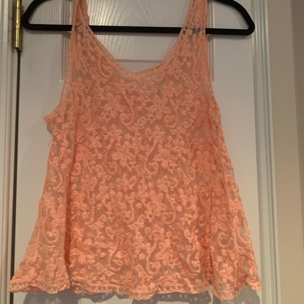 Pink Lace Tank Top